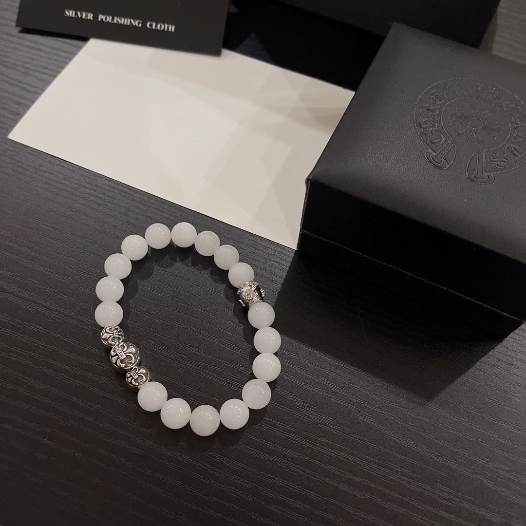 Chrome Hearts White Bead Bracelet